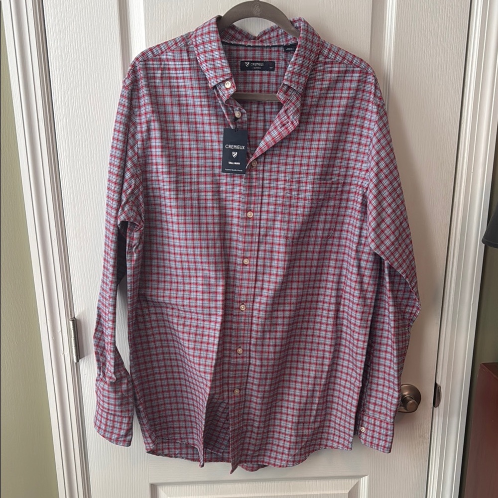 Cremieux Classics Casual Red and Blue Button Down Shirt MSRP $90